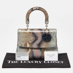 Pre Owned Dior Multicolor Python Small Be Dior Flap Top Handle Bag