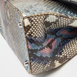 Pre Owned Dior Multicolor Python Small Be Dior Flap Top Handle Bag
