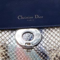 Pre Owned Dior Multicolor Python Small Be Dior Flap Top Handle Bag