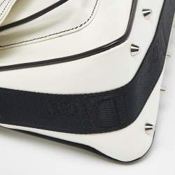 Pre Owned Dior White/Black Coated Canvas Hardcore Shoulder Bag