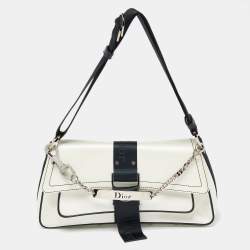 Pre Owned Dior White/Black Coated Canvas Hardcore Shoulder Bag