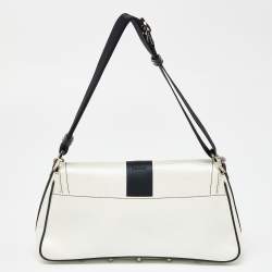 Pre Owned Dior White/Black Coated Canvas Hardcore Shoulder Bag