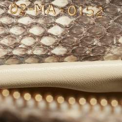 Pre Owned Dior Gold/Beige Python Large Lady Dior Tote