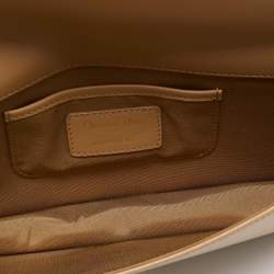 Pre Owned Dior Beige Cannage Quilted Leather Lady Dior Chain Clutch