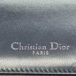 Pre Owned Dior Silver Microcannage Patent Leather Medium Diorama Flap Shoulder Bag