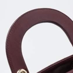 Dior Burgundy Cannage Leather Mini Lady Dior Tote