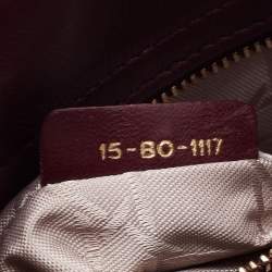Dior Burgundy Cannage Leather Mini Lady Dior Tote