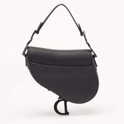 Dior Black Leather Mini Saddle Bag