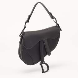 Dior Black Leather Mini Saddle Bag