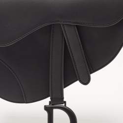 Dior Black Leather Mini Saddle Bag