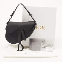 Dior Black Leather Mini Saddle Bag