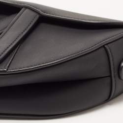 Dior Black Leather Mini Saddle Bag