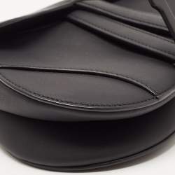 Dior Black Leather Mini Saddle Bag