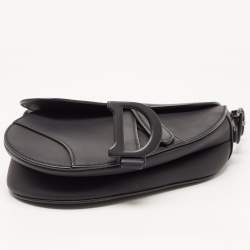 Dior Black Leather Mini Saddle Bag
