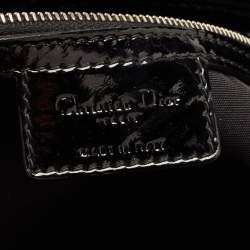 Pre Owned Dior Black Cannage Patent Leather Large Soft Lady Dior Shopper Tote