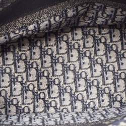 Pre Owned Dior Navy Blue Oblique Canvas Medium Book Tote 