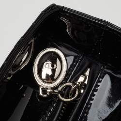 Pre Owned Dior Black Cannage Patent Leather Large Lady Dior Tote