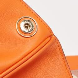 Pre Owned Dior Orange Leather Medium Diorissimo Shopper Tote