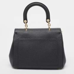 Pre Owned Dior Black Leather Mini Be Dior Top Handle Bag