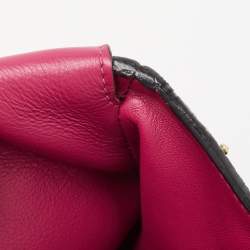Pre Owned Dior Black Leather Mini Be Dior Top Handle Bag