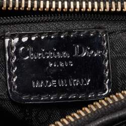 Pre Owned Dior Black Cannage Patent Leather Large Lady Dior Tote