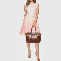 Pre Owned Dior Brown Leather Romantique Satchel