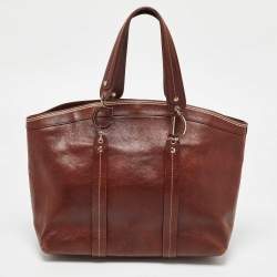 Pre Owned Dior Brown Leather Romantique Satchel