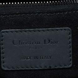 Pre Owned Dior Black Ultra Matte Cannage Leather Medium Lady Dior Tote