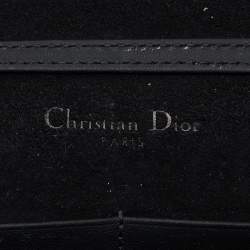 Dior Matte Black Leather Studded Diorama Wallet on Chain