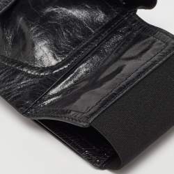 Pre Owned Dior Black Shine Leather Saddle Waist Belt Bag