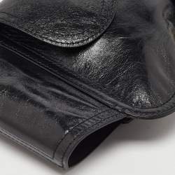 Pre Owned Dior Black Shine Leather Saddle Waist Belt Bag
