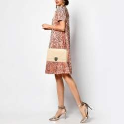 Dior Beige Patent Leather Medium Diorama Shoulder Bag