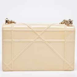 Dior Beige Patent Leather Medium Diorama Shoulder Bag