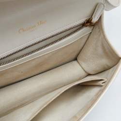 Pre Owned Dior Off White Studded Leather Small Diorama Shoulder Bag