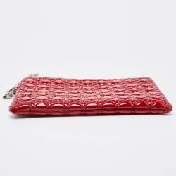 Pre Owned Dior Red Cannage Patent Leather Panarea Clutch