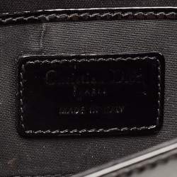 Pre Owned Dior Black Cannage Patent Leather Lady Dior Chain Clutch