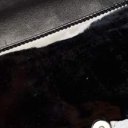 Pre Owned Dior Black Cannage Patent Leather Lady Dior Chain Clutch