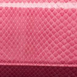 Pre Owned محفظة بسلسلة ديور ارنديفو جلد ثعبان وردي