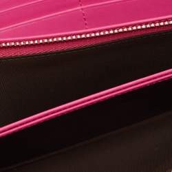 Pre Owned محفظة بسلسلة ديور ارنديفو جلد ثعبان وردي