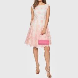 Pre Owned محفظة بسلسلة ديور ارنديفو جلد ثعبان وردي