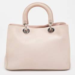 Pre Owned Dior Pink Floral Print Leather Medium Diorissimo Shopper Tote