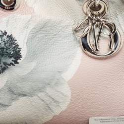 Pre Owned Dior Pink Floral Print Leather Medium Diorissimo Shopper Tote