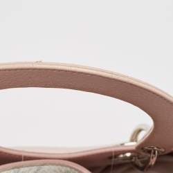 Pre Owned Dior Pink Floral Print Leather Medium Diorissimo Shopper Tote