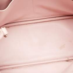 Pre Owned Dior Pink Floral Print Leather Medium Diorissimo Shopper Tote