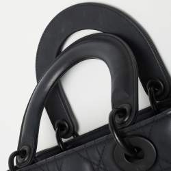 Pre Owned Dior Matte Black Cannage Leather Small Lady Dior My ABCDior Tote