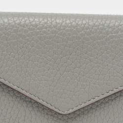 Pre Owned Dior Grey Leather Trifold Wallet