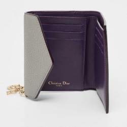 Pre Owned Dior Grey Leather Trifold Wallet