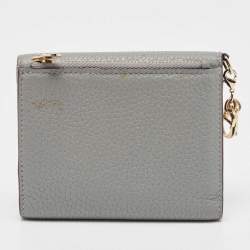 Pre Owned Dior Grey Leather Trifold Wallet