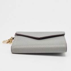 Pre Owned Dior Grey Leather Trifold Wallet