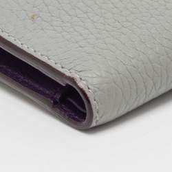 Pre Owned Dior Grey Leather Trifold Wallet